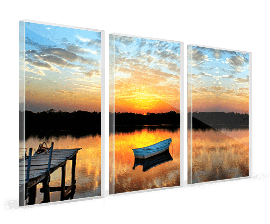 Foto op plexiglas drieluik boot in zee