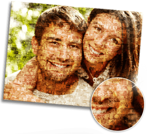 Foto op plexiglas idee voor fotomozaiek